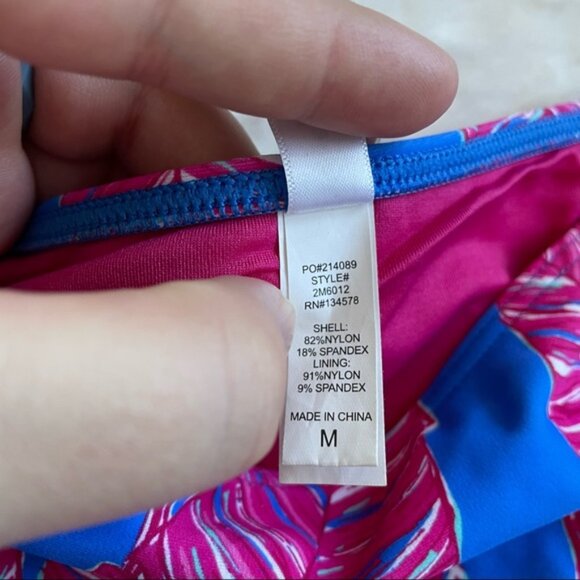 Vineyard Vines | Pink and Navy Palm Classic Bikini Bottoms | Size Medium - Picture 4 of 8